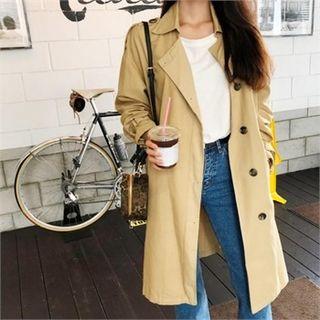 Epaulette-shoulder Single-breasted Trench Coat