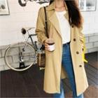 Epaulette-shoulder Single-breasted Trench Coat