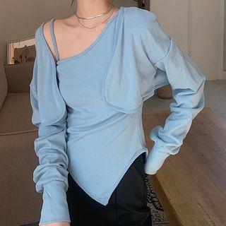 Set: Asymmetrical Camisole Top + Bolero Jacket