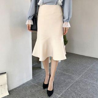 Zip-closure Midi Mermaid Skirt