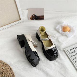Cap-toe Platform Mary Jane Shoes