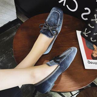 Bow Velvet Loafers