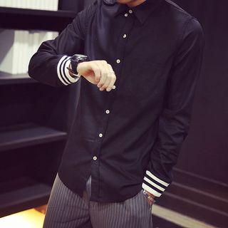 Striped Cuff Long-sleeve Shirt