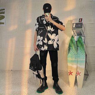 Short Sleeve Flower Printed Shirt