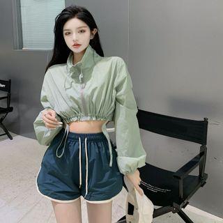Loose-fit Cropped Light Jacket As Figure - One Size