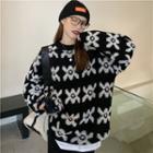 Floral Sweater Black & White - One Size