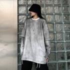 Mock Two-piece Long-sleeve T-shirt Gray - One Size