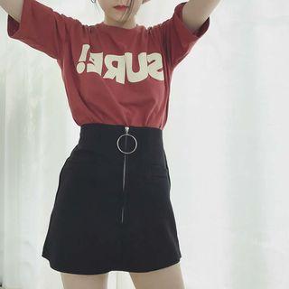 Half Zip A-line Skirt