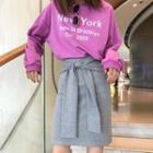 Letter Sweatshirt / Mini Skirt
