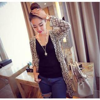 Print Long Cardigan