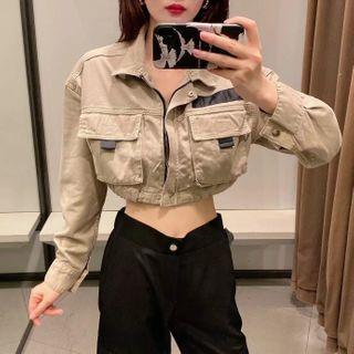Cropped Jacket With Pockets
