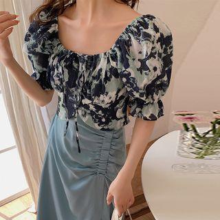 Short-sleeve Ink Painting Cropped Top