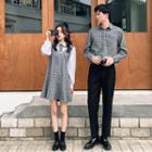 Couple Matching Plaid Shirt / Dress Pants / A-line Dress