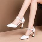 Genuine Leather Pointed High-heel Pumps