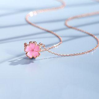 Flower Necklace Pink & Gold - One Size