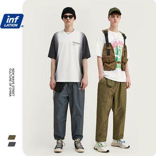 Reflective Drawstring-hem Jogger Pants