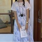 Short-sleeve T-shirt / Spaghetti Strap Tie Dye Dress