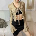 Collar Tie-strap Crop Top