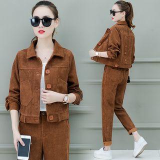 Set: Corduroy Button Jacket + Pants