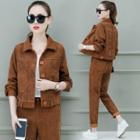 Set: Corduroy Button Jacket + Pants