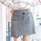 Check Wrapped A-line Skirt