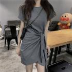 Short-sleeve Asymmetric Short-sleeve Dress