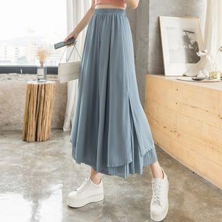 Plain Slit Chiffon Culottes