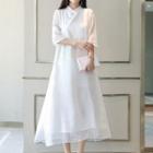 3/4-sleeve Hanfu A-line Midi Dress
