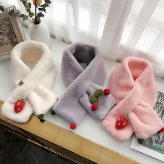 Strawberry / Cherry Faux Fur Scarf
