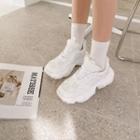 Lug-sole Faux Leather Sneakers