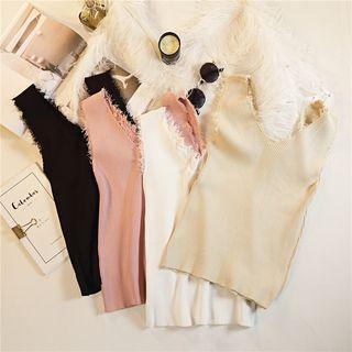 Fray Edge V-neck Knit Tank Top
