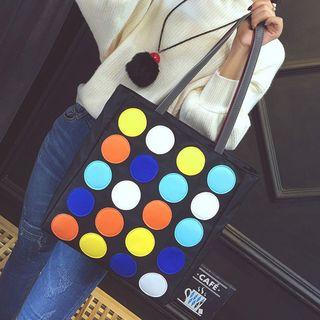 Dotted Nylon Tote Bag