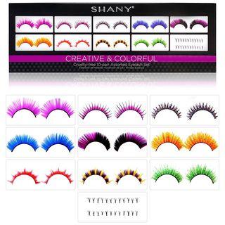 Shany - Eyelash Extend: Set Of 10 Assorted Reusable Eyelashes Color Frenzy
