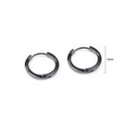 Simple Personality Plated Black Geometric Round 316l Stainless Steel Stud Earrings 14mm Black - One Size