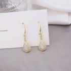 Sterling Silver Cat Eye Stone Drop Earring E3669 - 1 Pair - Gold - One Size