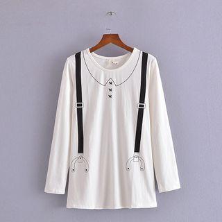 Long-sleeve Print T-shirt White - M