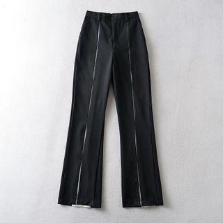 Contrast Trim Bootcut Pants