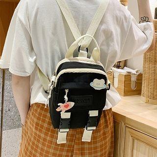 Two-tone Snap Buckle Backpack