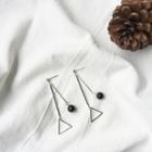 Triangle Alloy Bead Dangle Earring