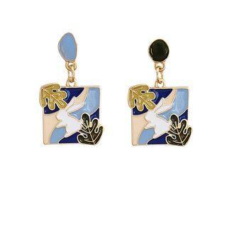 Leaf Glaze Alloy Dangle Earring