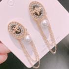 Oval Fringe Pearl Earring  - Honey Bee Tassel