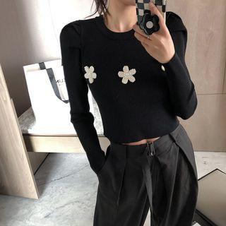 Beaded Flower Sweater