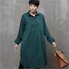 Wide-cuff Half-placket Shirtdress