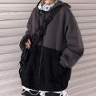 Panel Hooded Zip Jacket Black - One Size