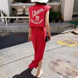 Cutout Drawcord Maxi Tank Dress