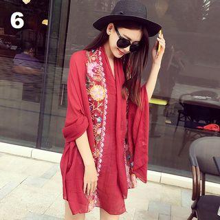Embroidery Flower Scarf