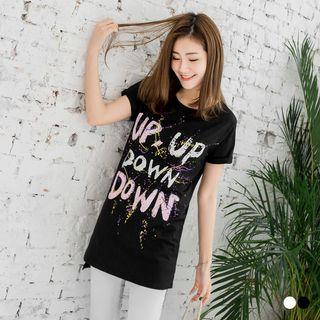 Short Sleeve Letter Printed T-shirt