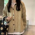 Cable-knit Cardigan Cardigan - Khaki - One Size