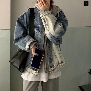 Gradient Denim Jacket Blue - One Size