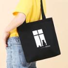 Lettering / Animal Print Canvas Tote Bag